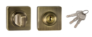 Завертка RENZ с ключом+фикс. (квадратная) ВК-K 02 AB, бронза античная